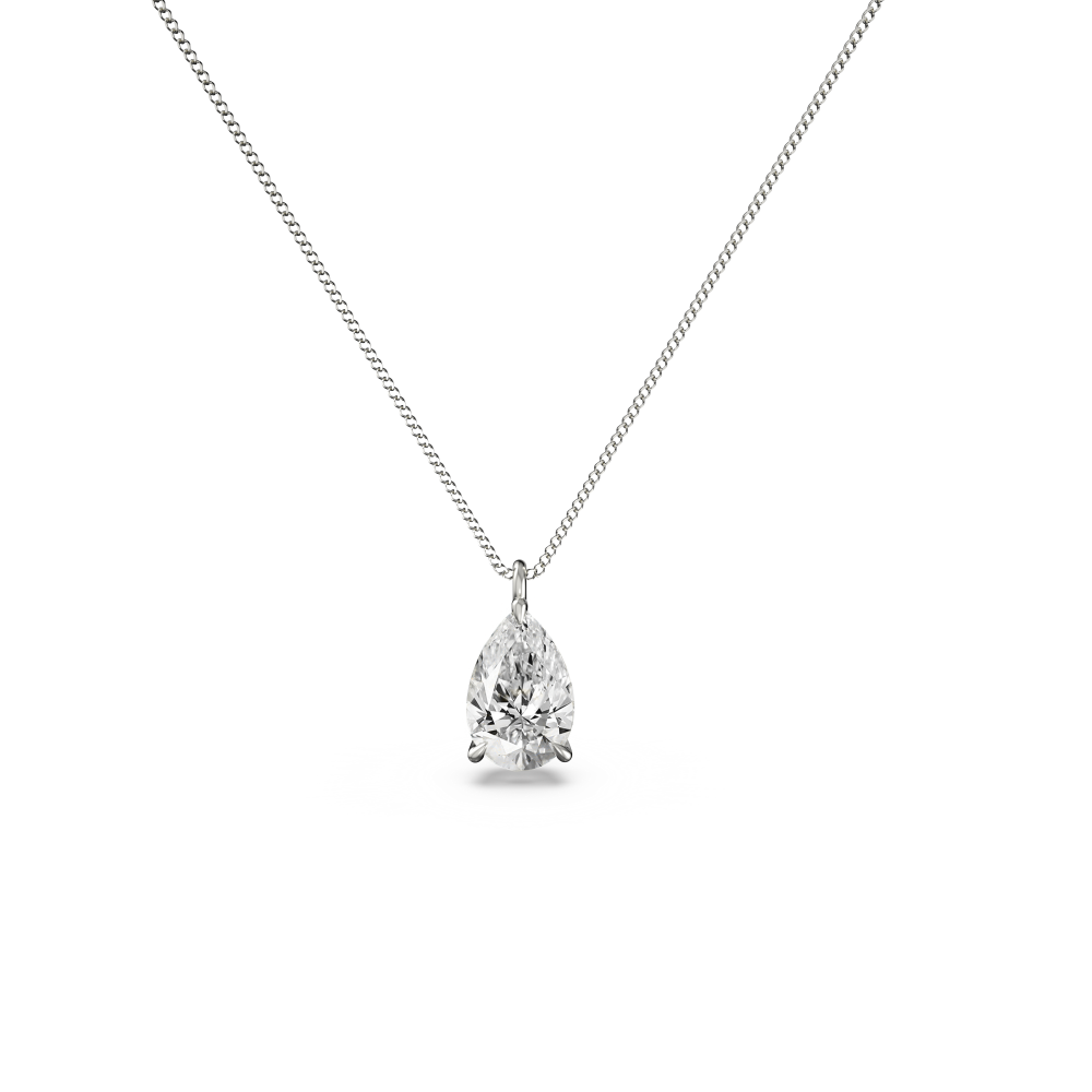 Pear Solitaire Pendant