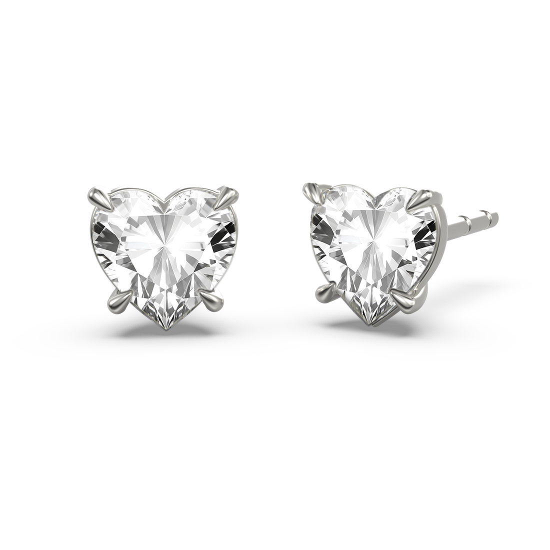 Heart Large Solitaire Studs