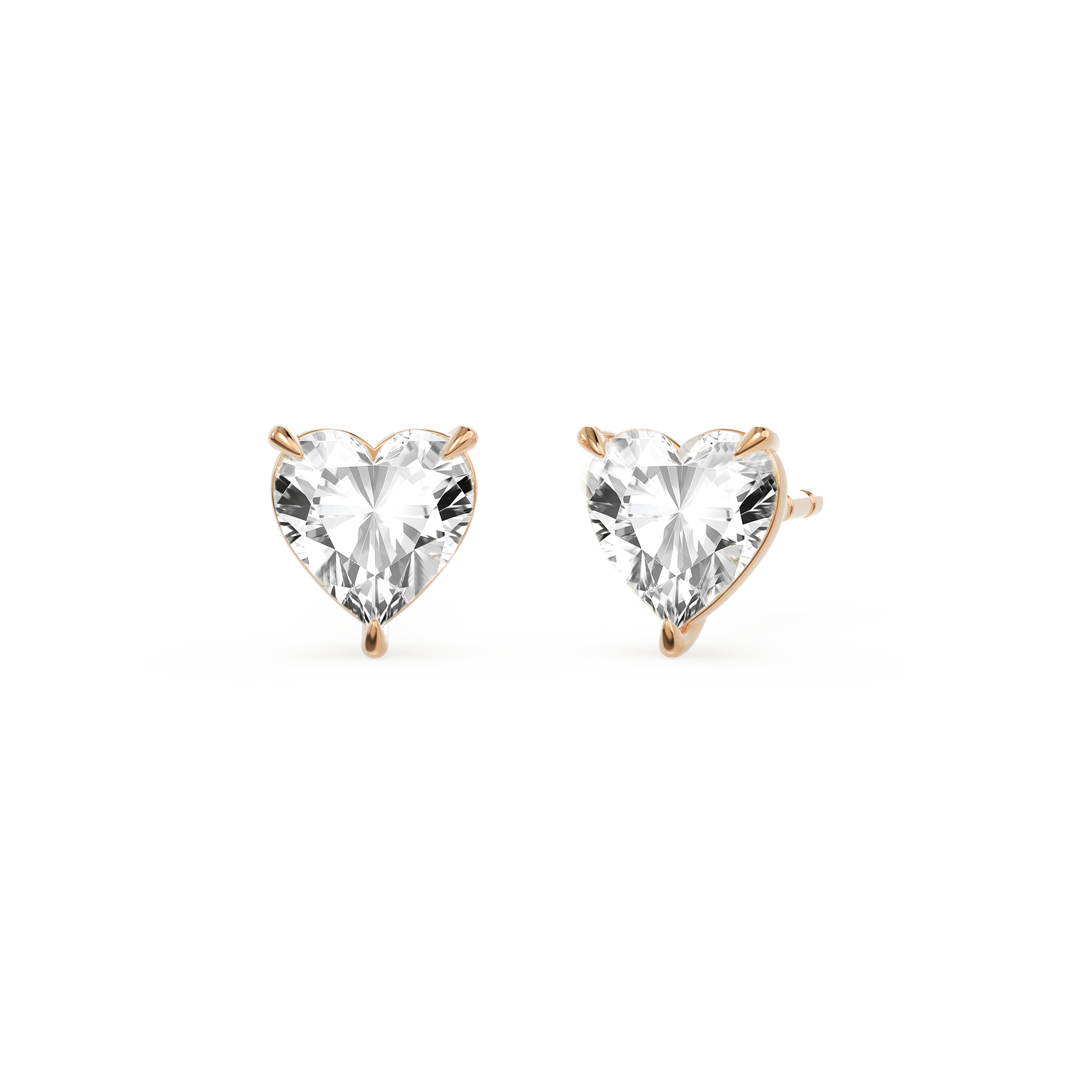 Heart Solitaire Studs