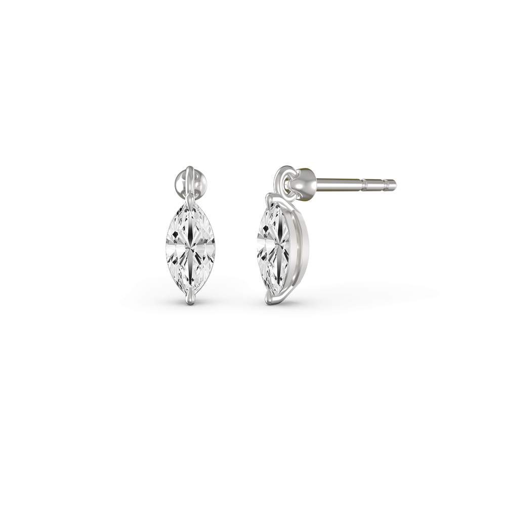 Floating Marquise Petit Diamond Earrings