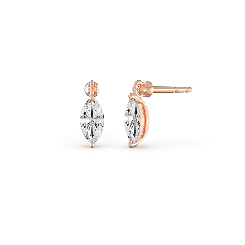 Floating Marquise Petit Diamond Earrings