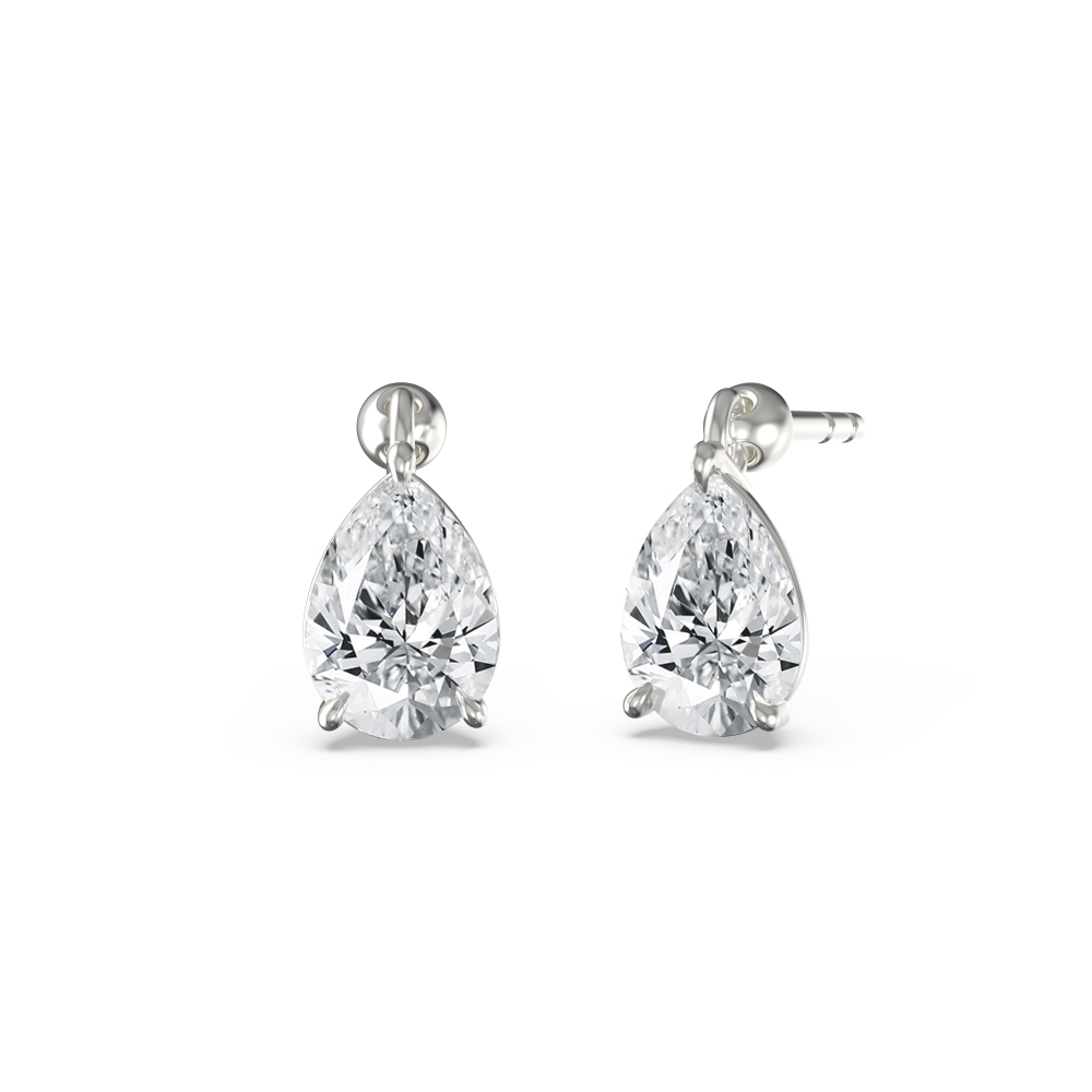 Floating Pear Large Diamond Earrings