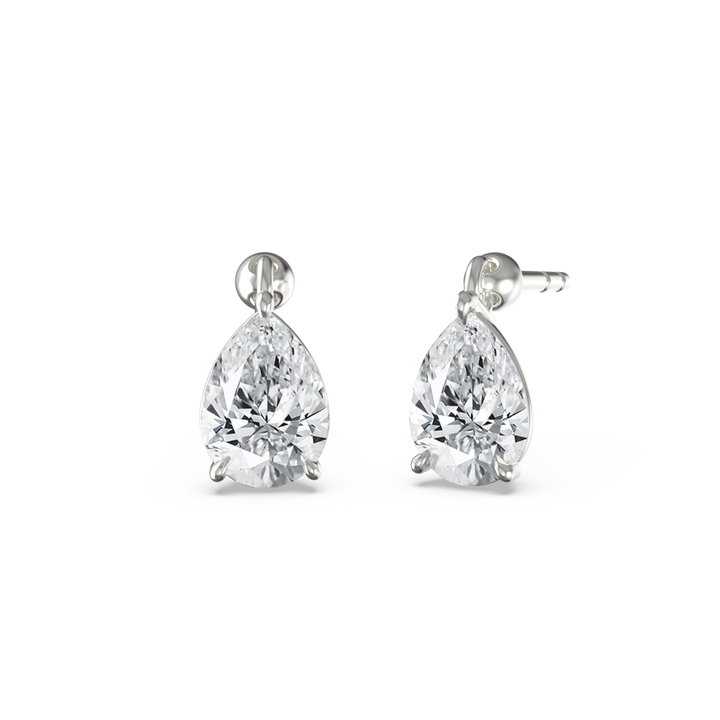 Floating Pear Large Diamond Earrings