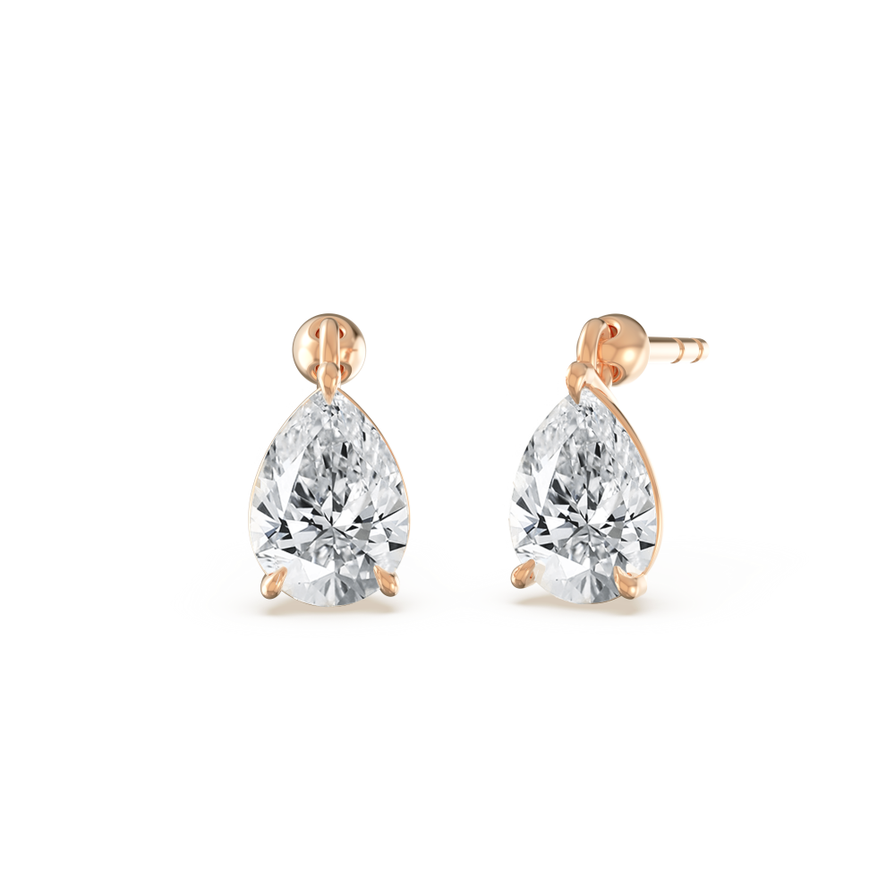 Floating Pear Large Diamond Earrings