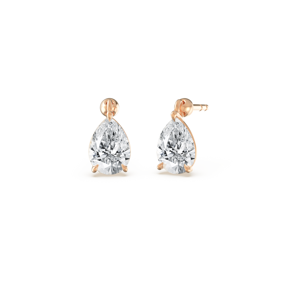 Floating Pear Diamond Earrings