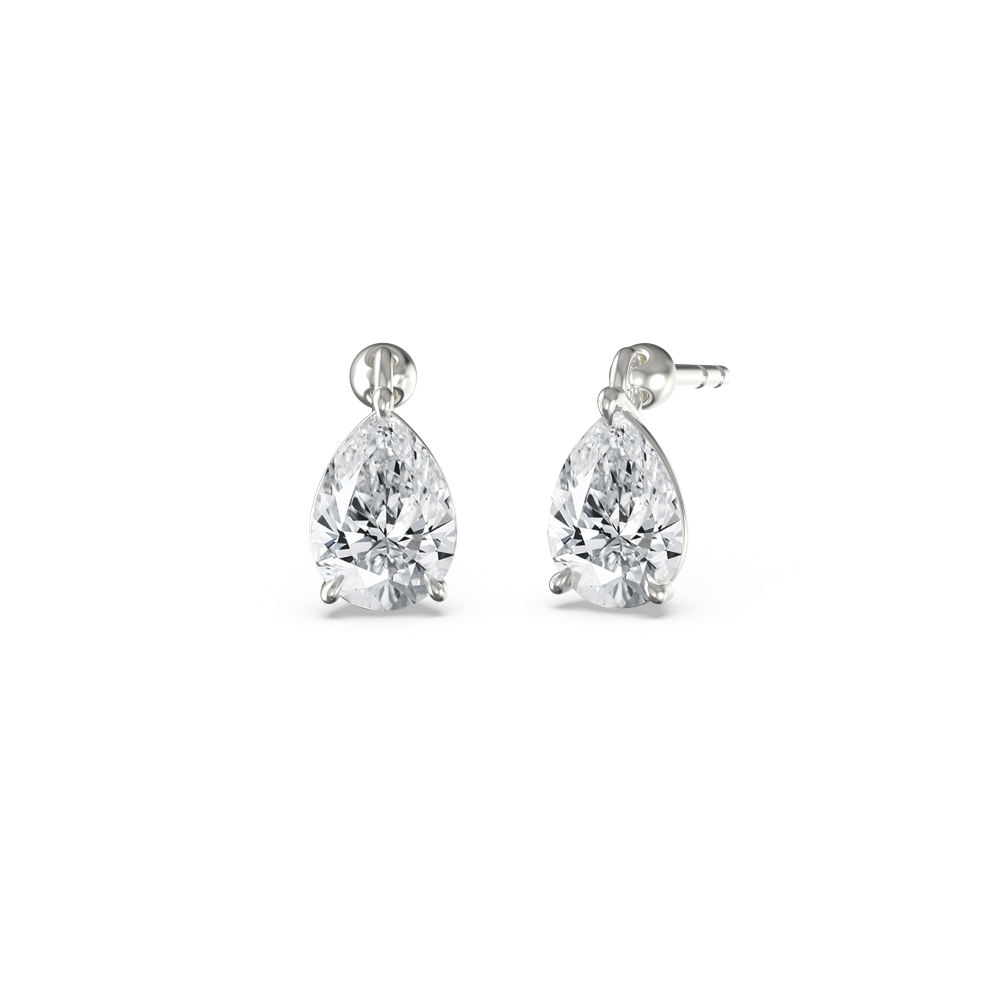 Floating Pear Diamond Earrings