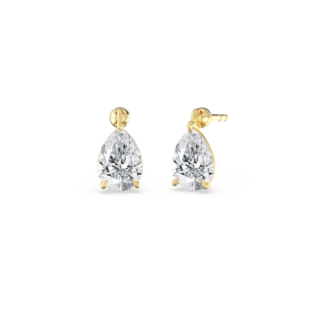 Floating Pear Diamond Earrings