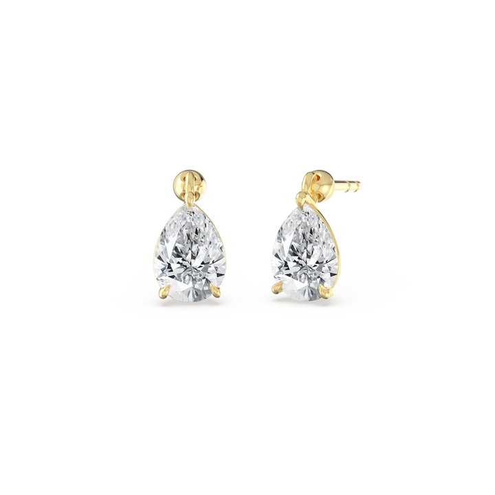 Floating Pear Diamond Earrings