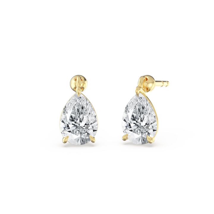 Floating Pear Large Diamond Earrings