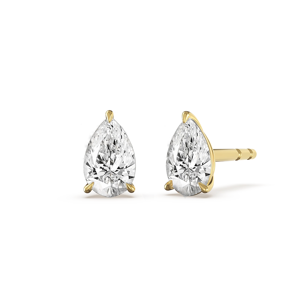 Pear Large Solitaire Studs