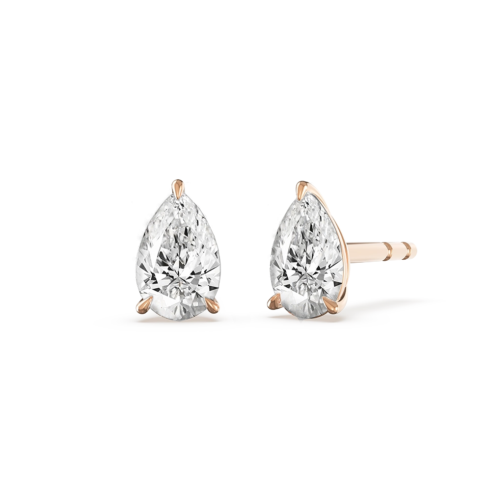 Pear Large Solitaire Studs