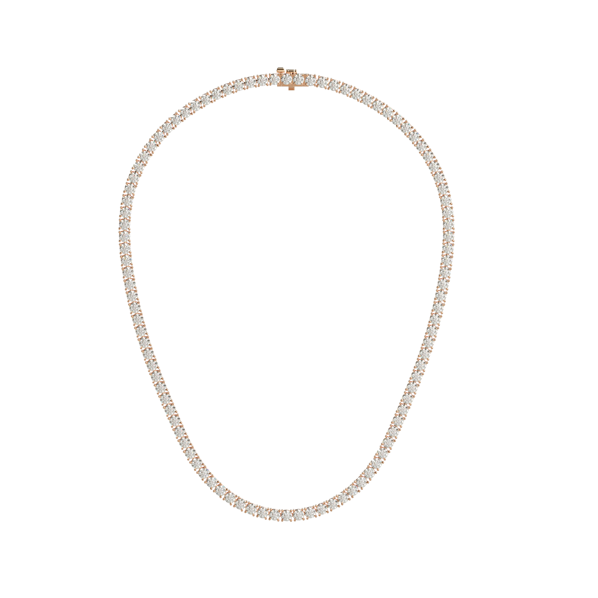Round Brilliant Diamond Tennis Necklace