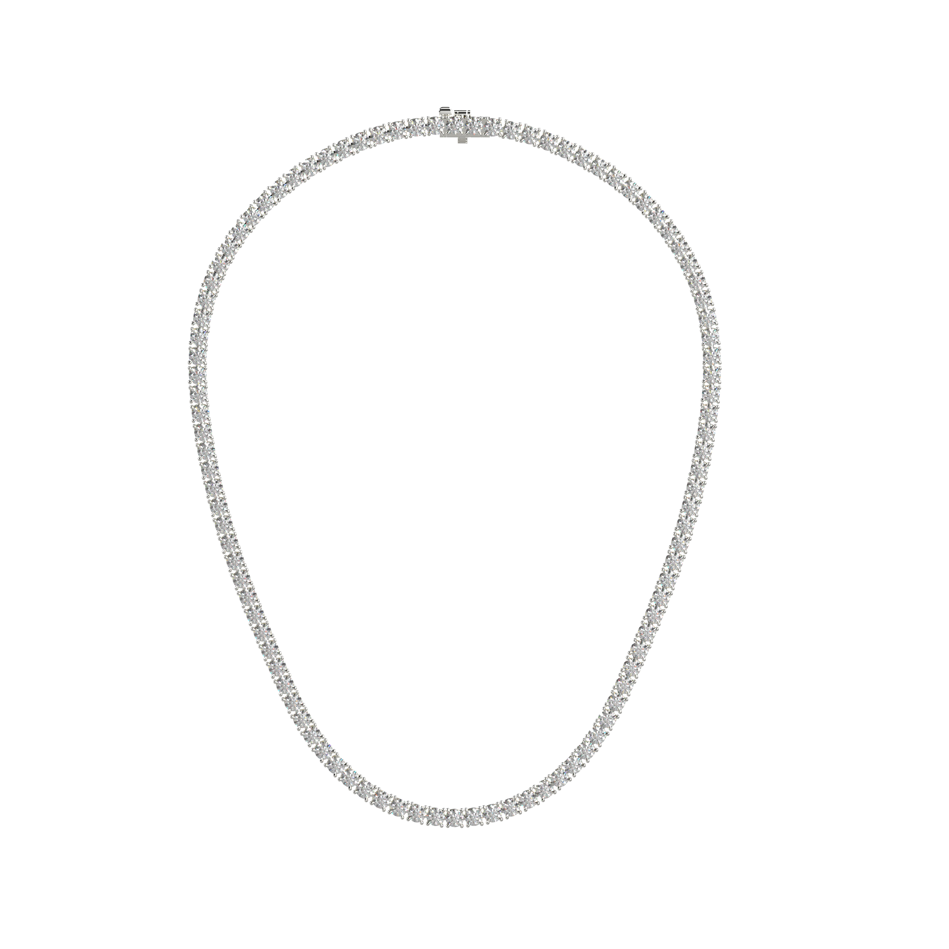 Round Brilliant Diamond Tennis Necklace