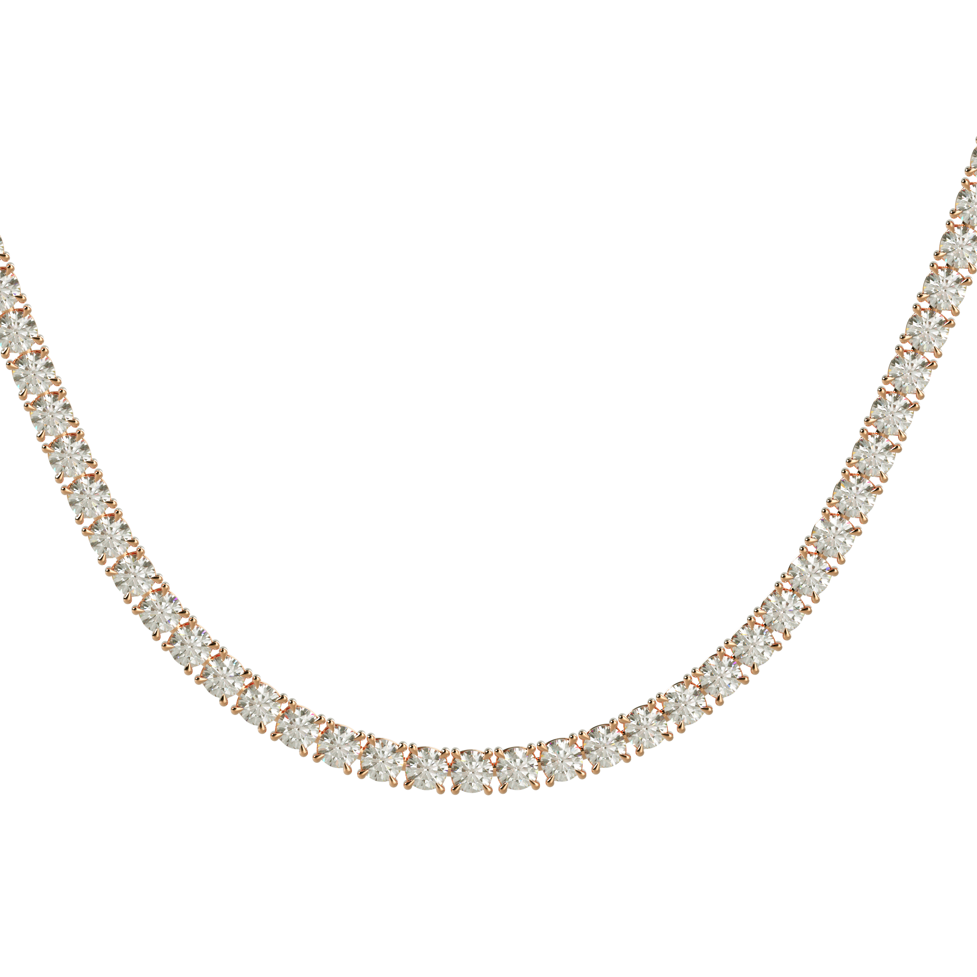 Round Brilliant Diamond Tennis Necklace
