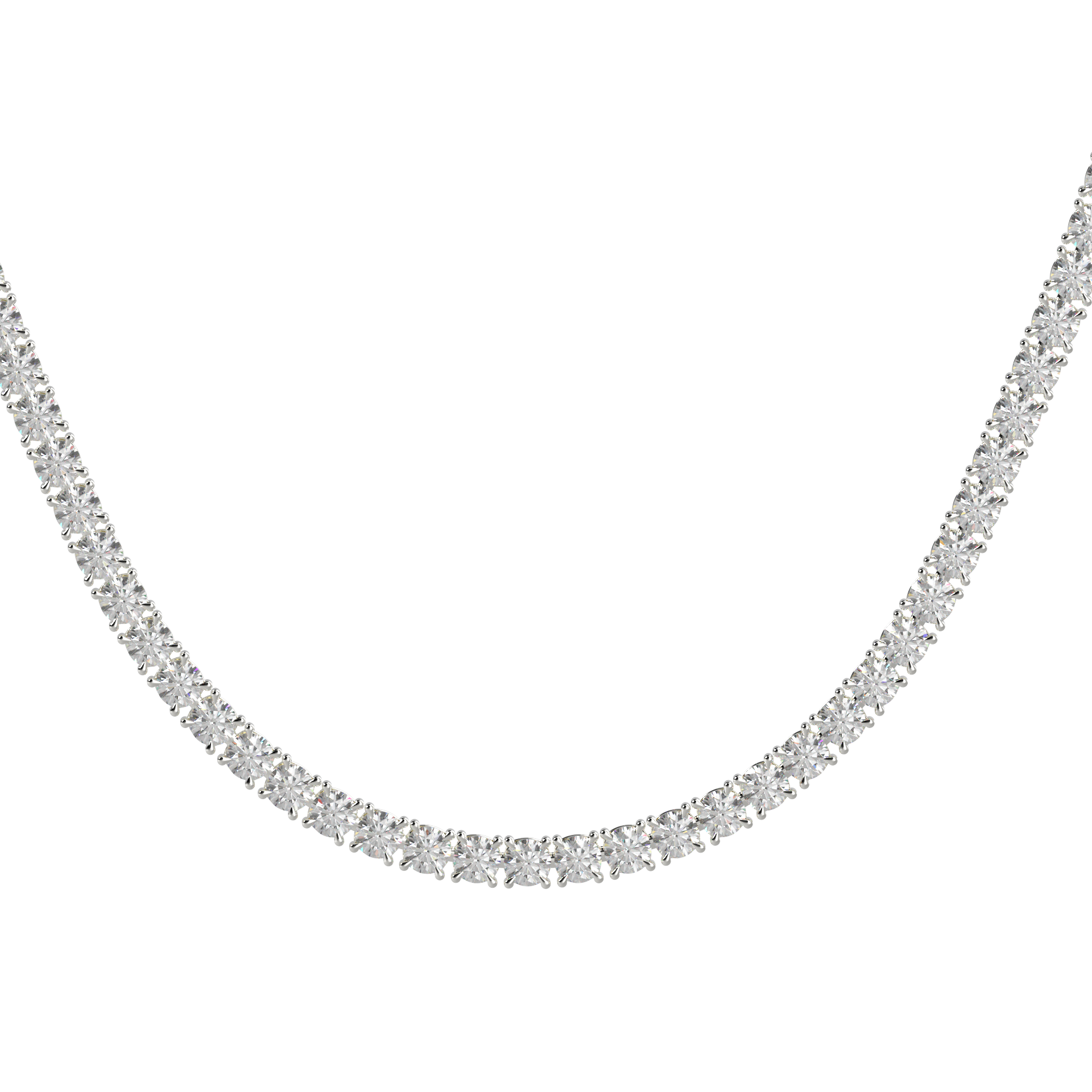 Round Brilliant Diamond Tennis Necklace