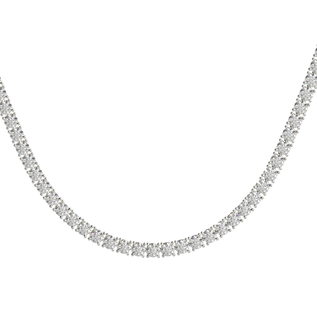 Round Brilliant Diamond Tennis Necklace