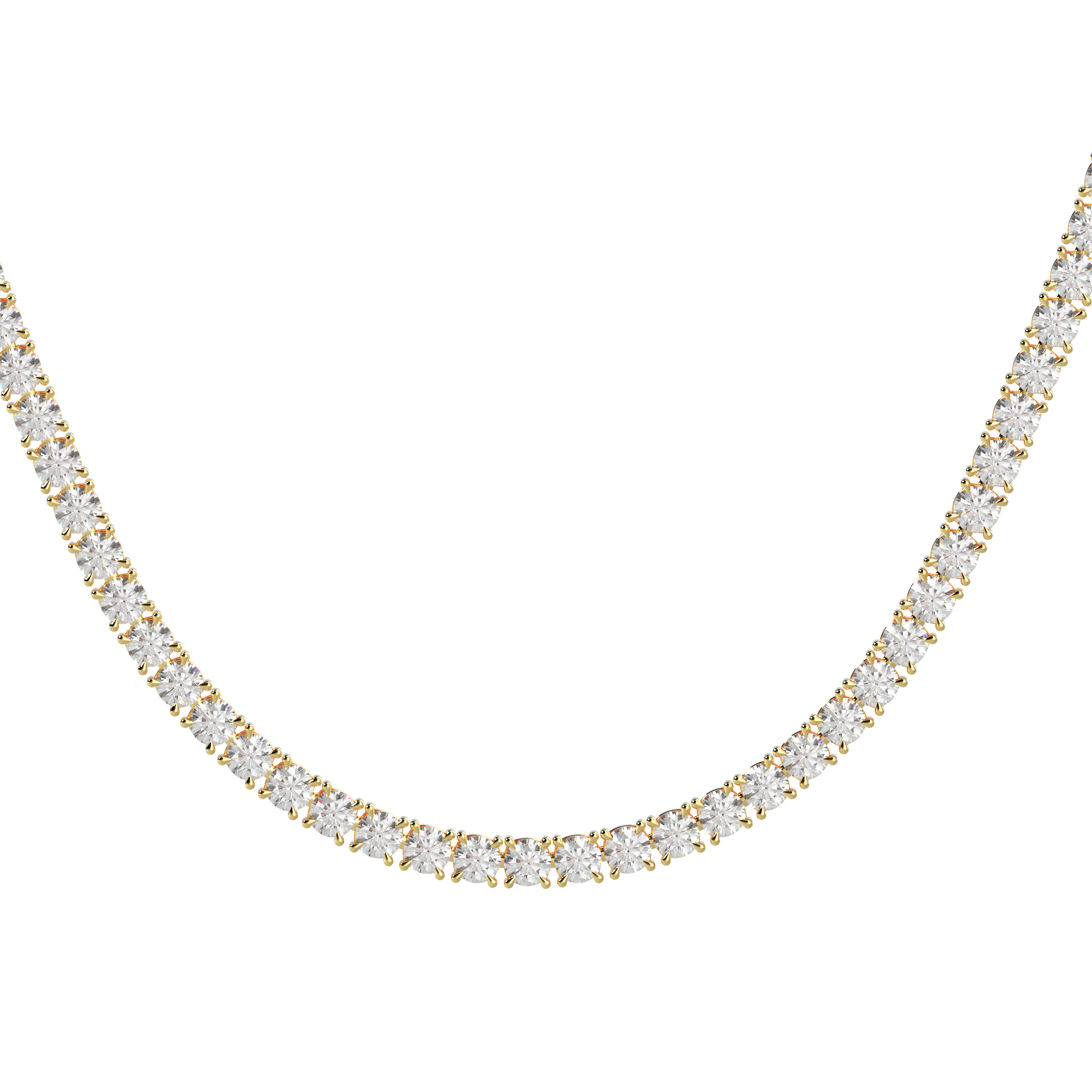 Round Brilliant Diamond Tennis Necklace