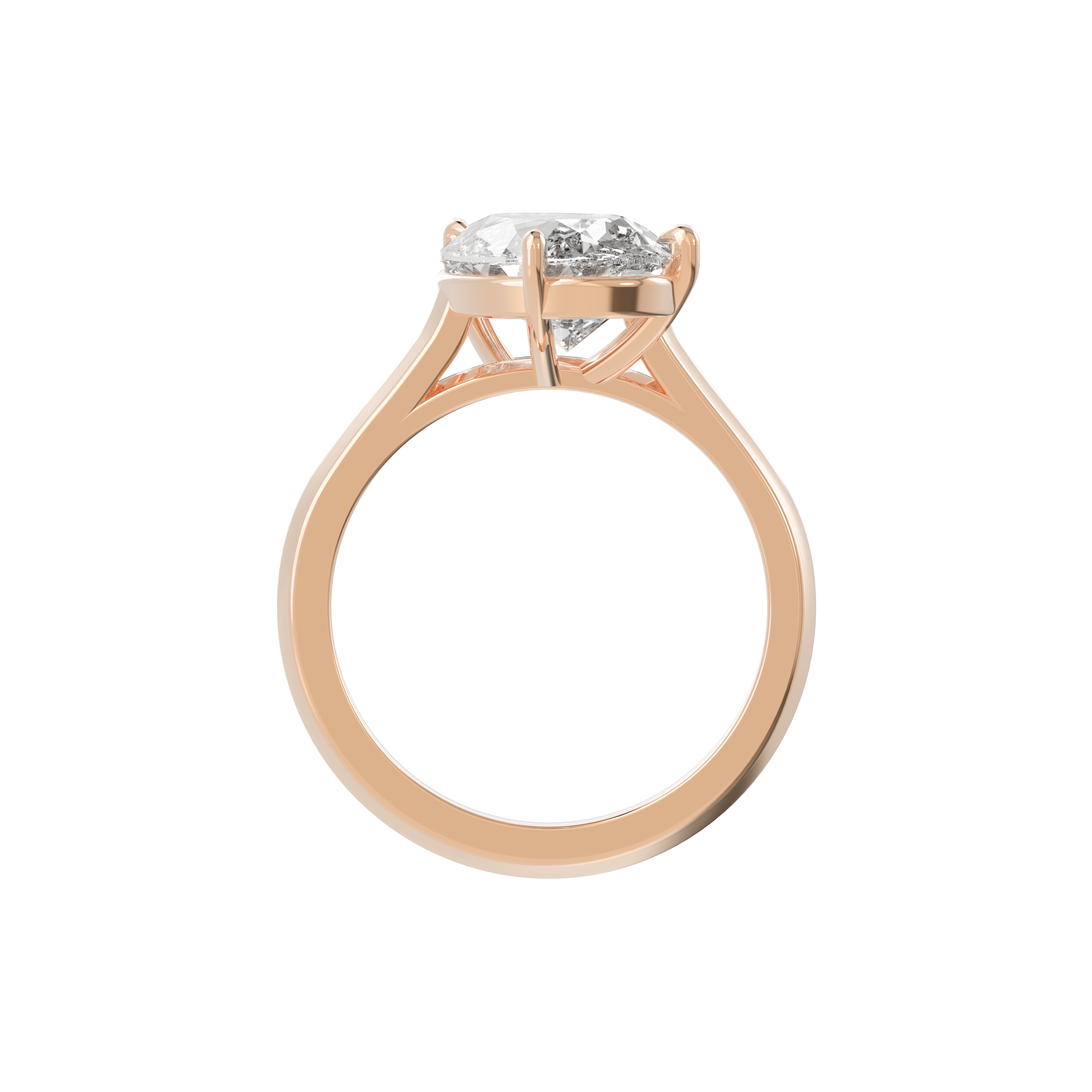 Tilted Solitaire Ring with Pear Cut Diamond