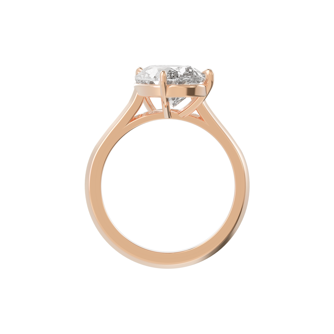 Tilted Solitaire Ring with Pear Cut Diamond