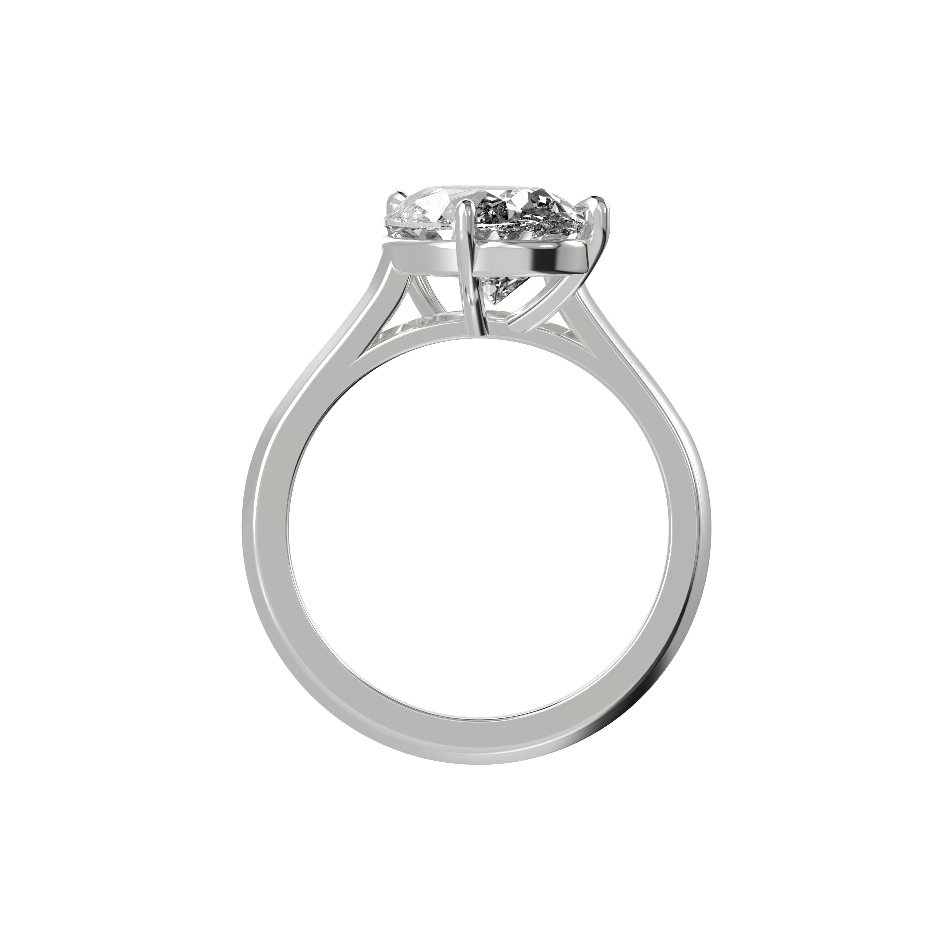 Tilted Solitaire Ring with Pear Cut Diamond