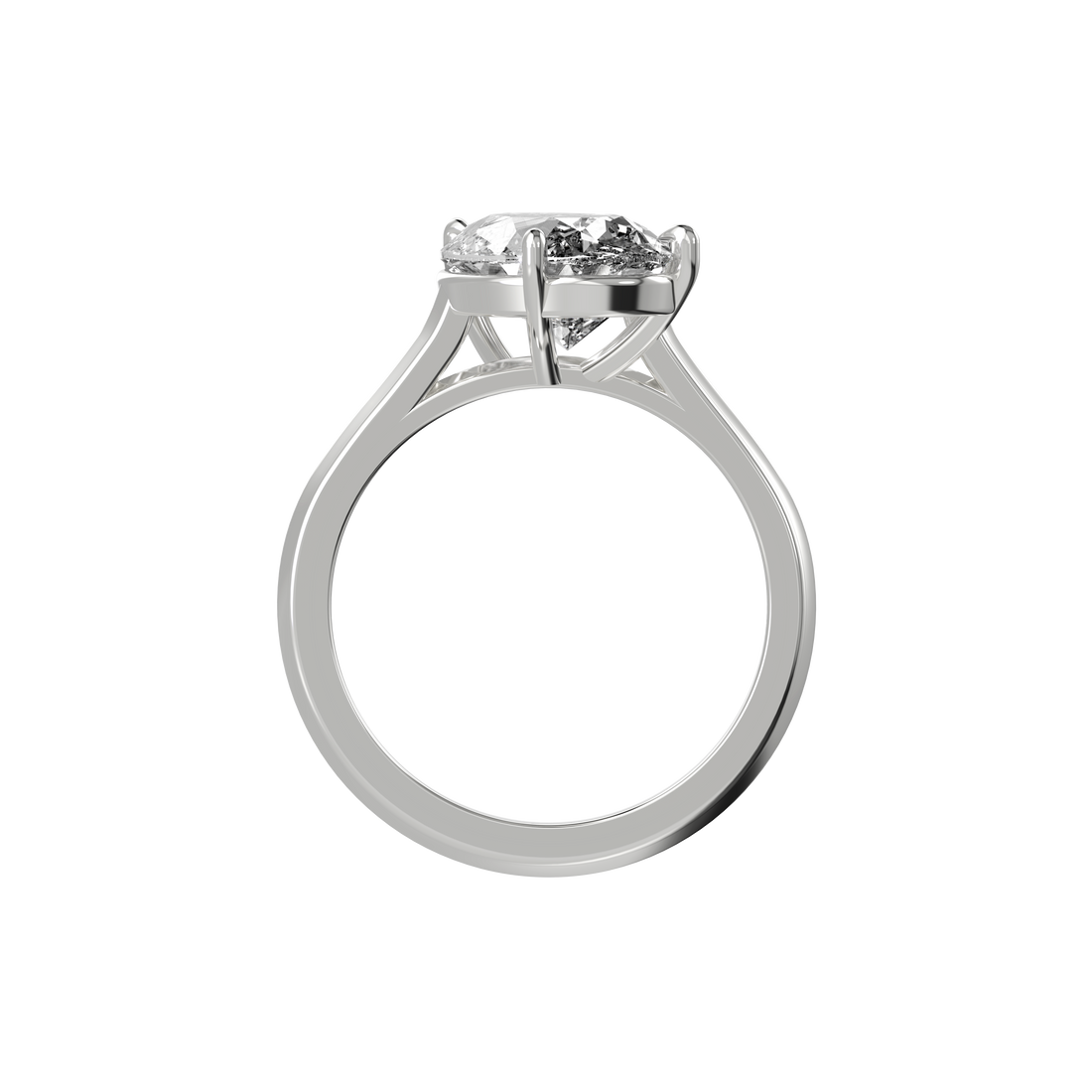 Tilted Solitaire Ring with Pear Cut Diamond