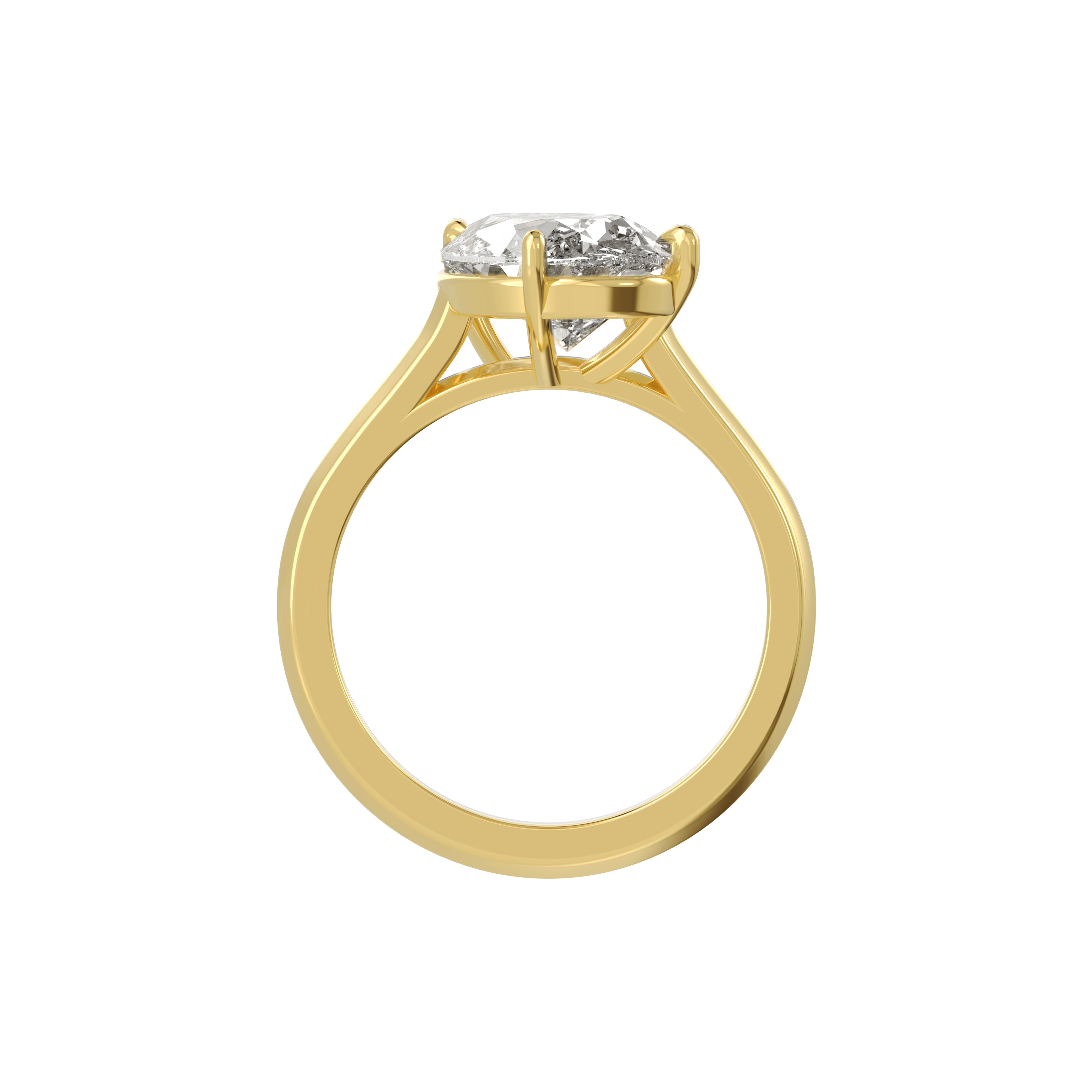 Tilted Solitaire Ring with Pear Cut Diamond