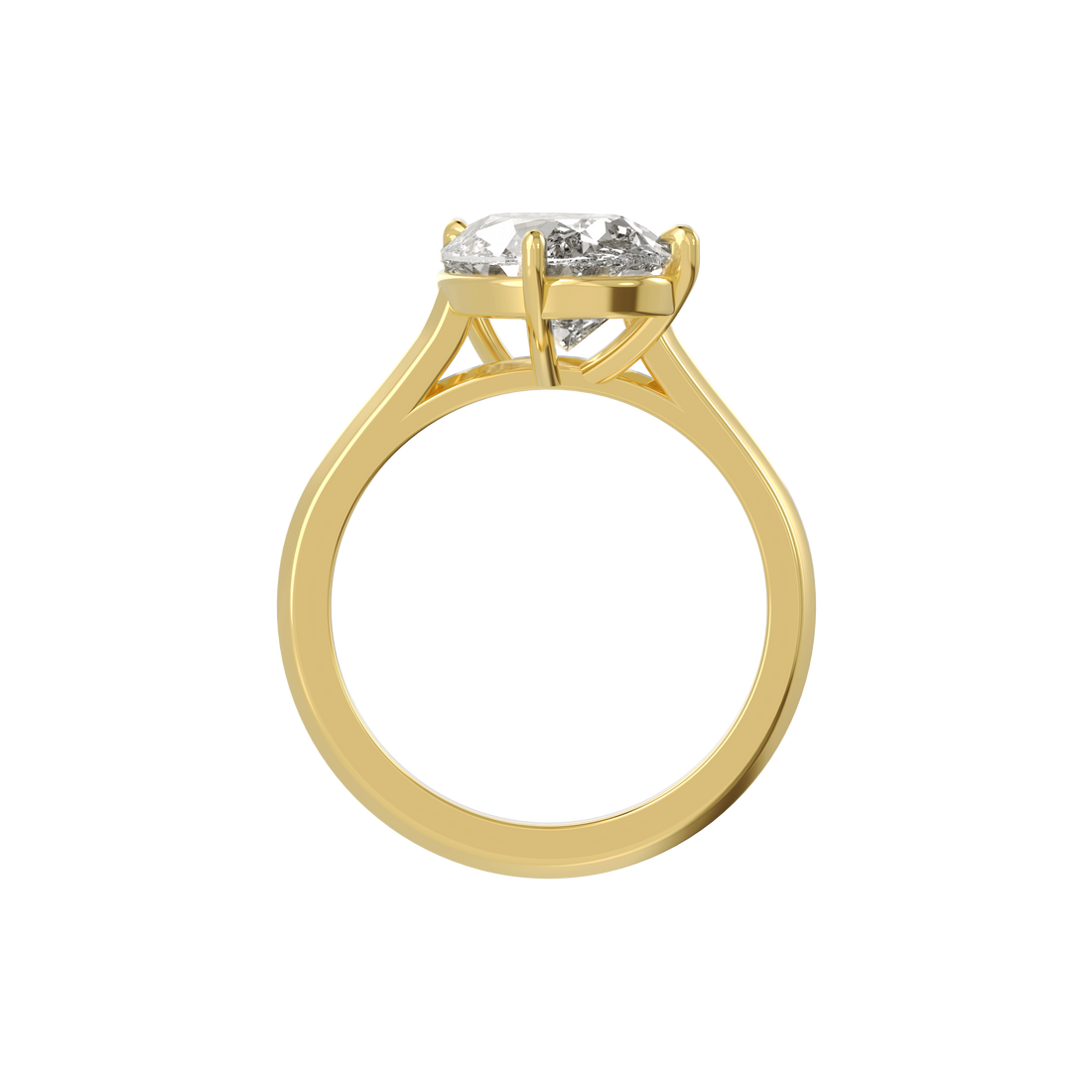 Tilted Solitaire Ring with Pear Cut Diamond