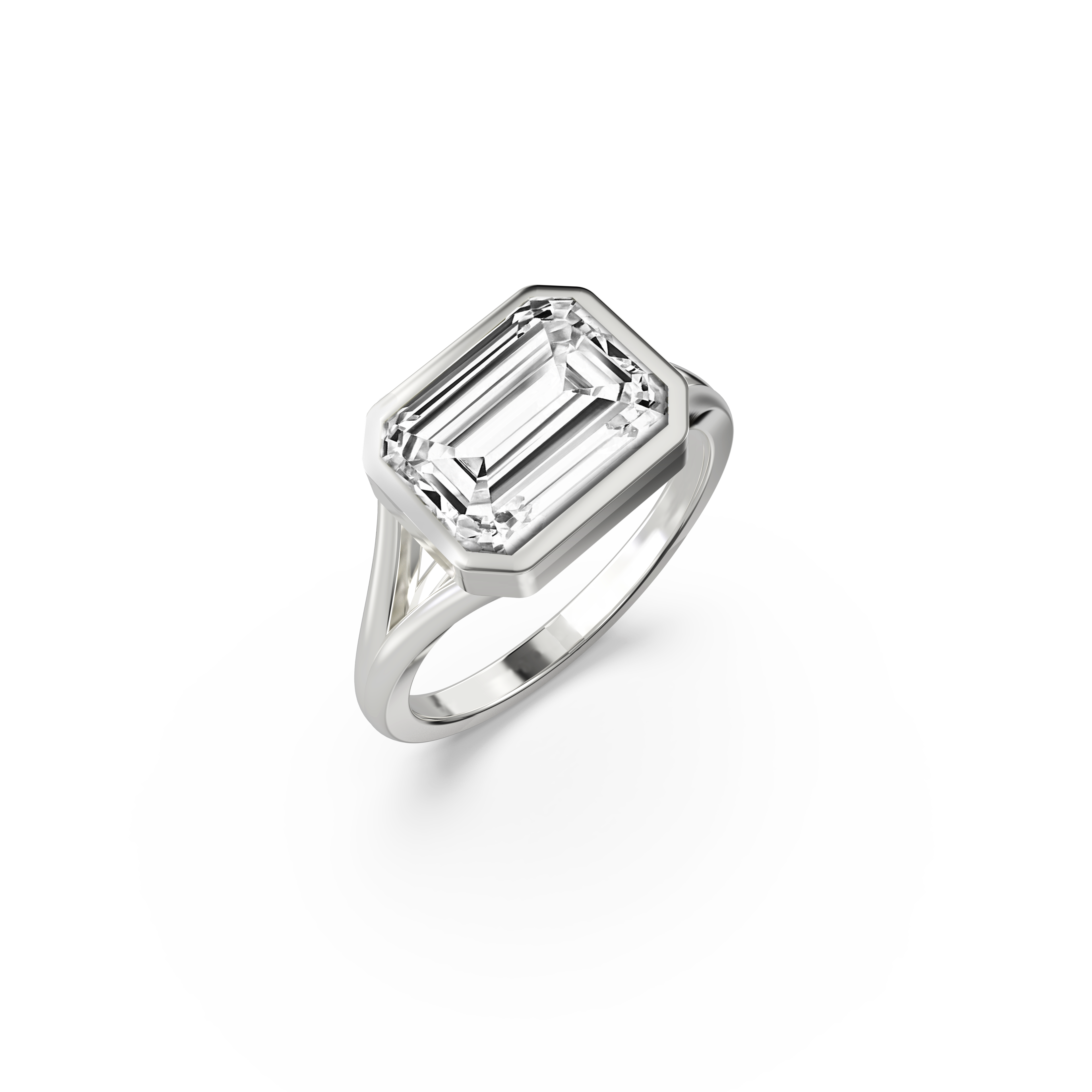 Emerald East West Full Bezel Ring