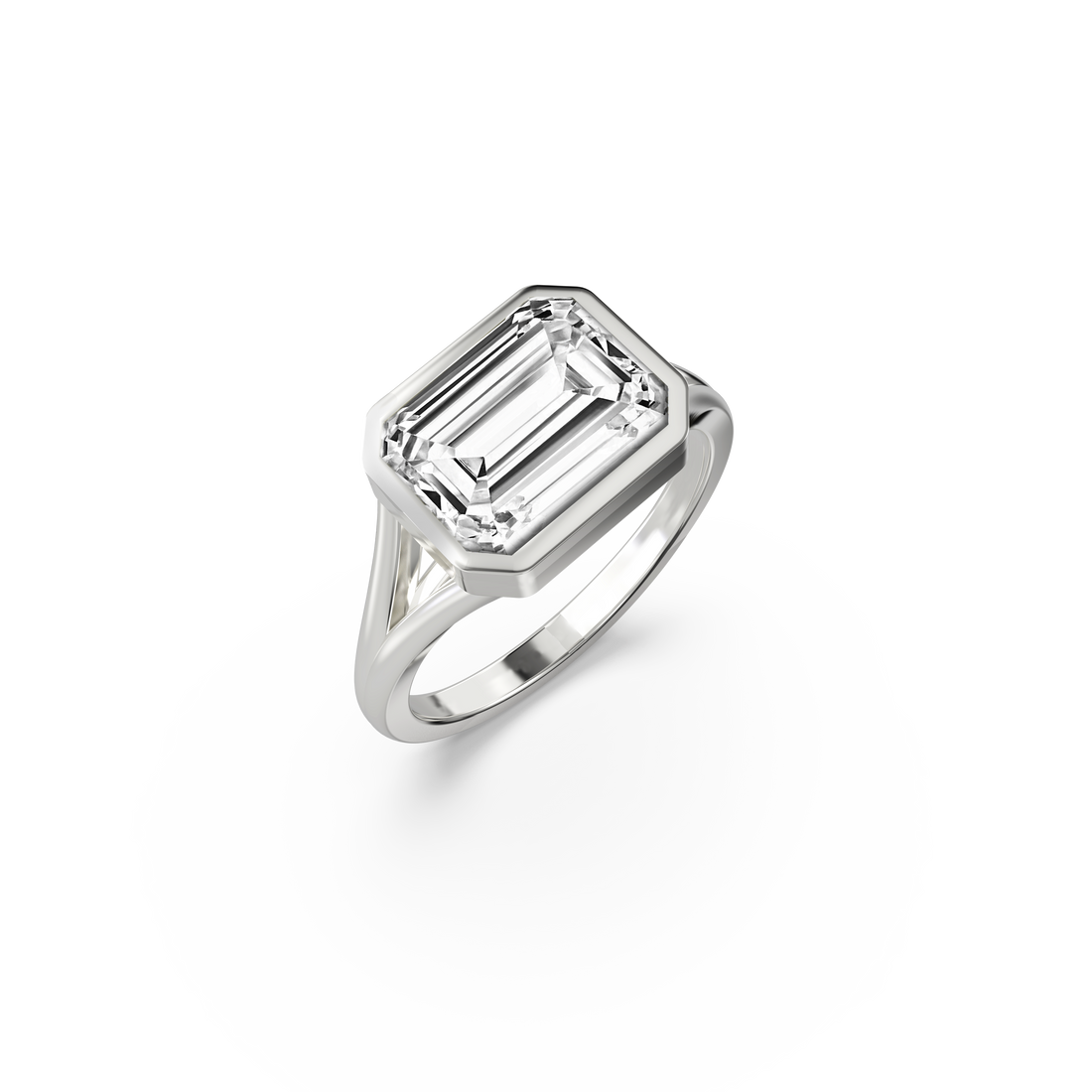 Emerald East West Full Bezel Ring