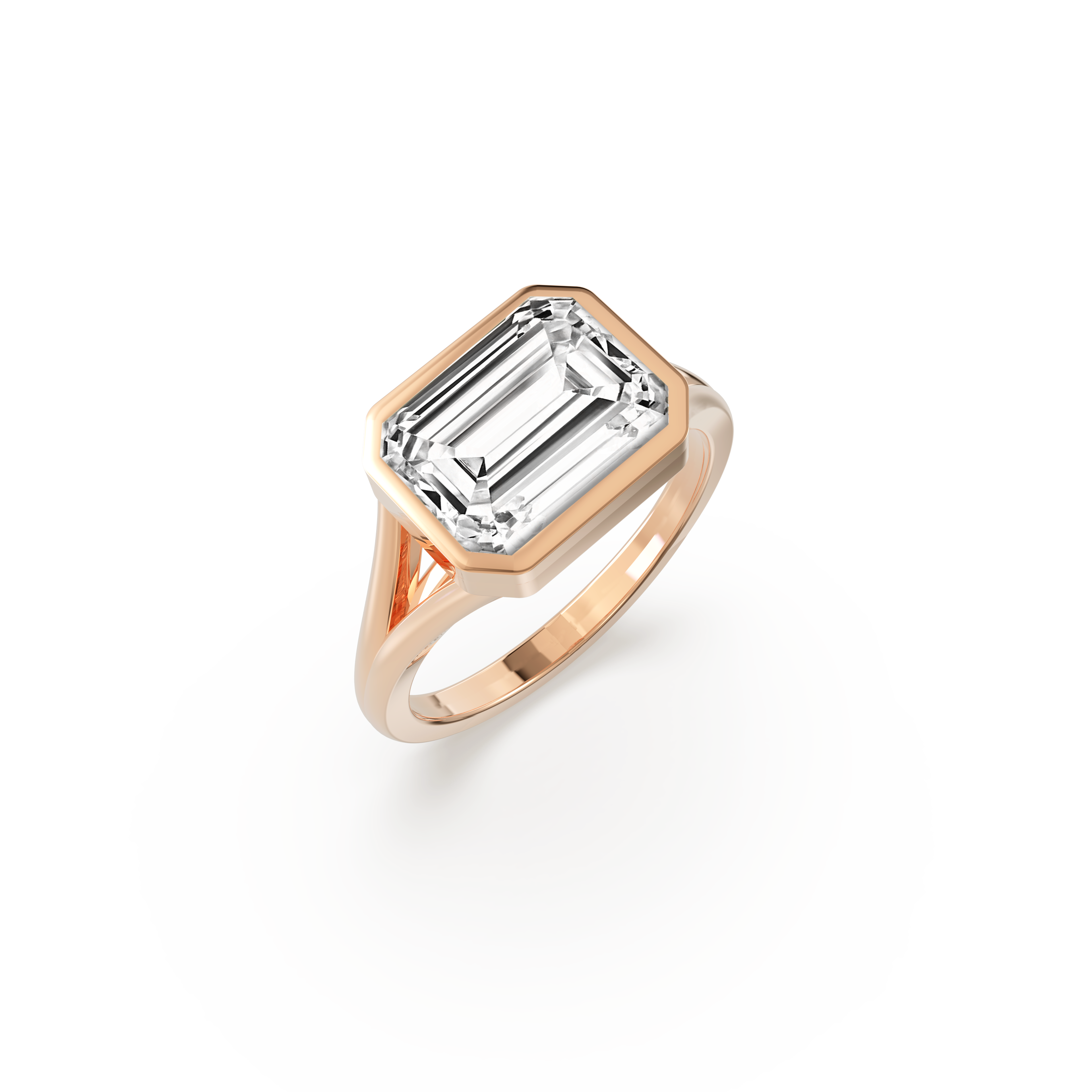 Emerald East West Full Bezel Ring
