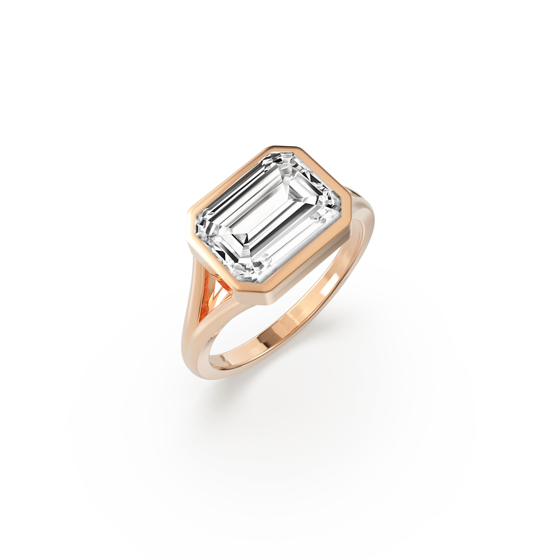 Emerald East West Full Bezel Ring