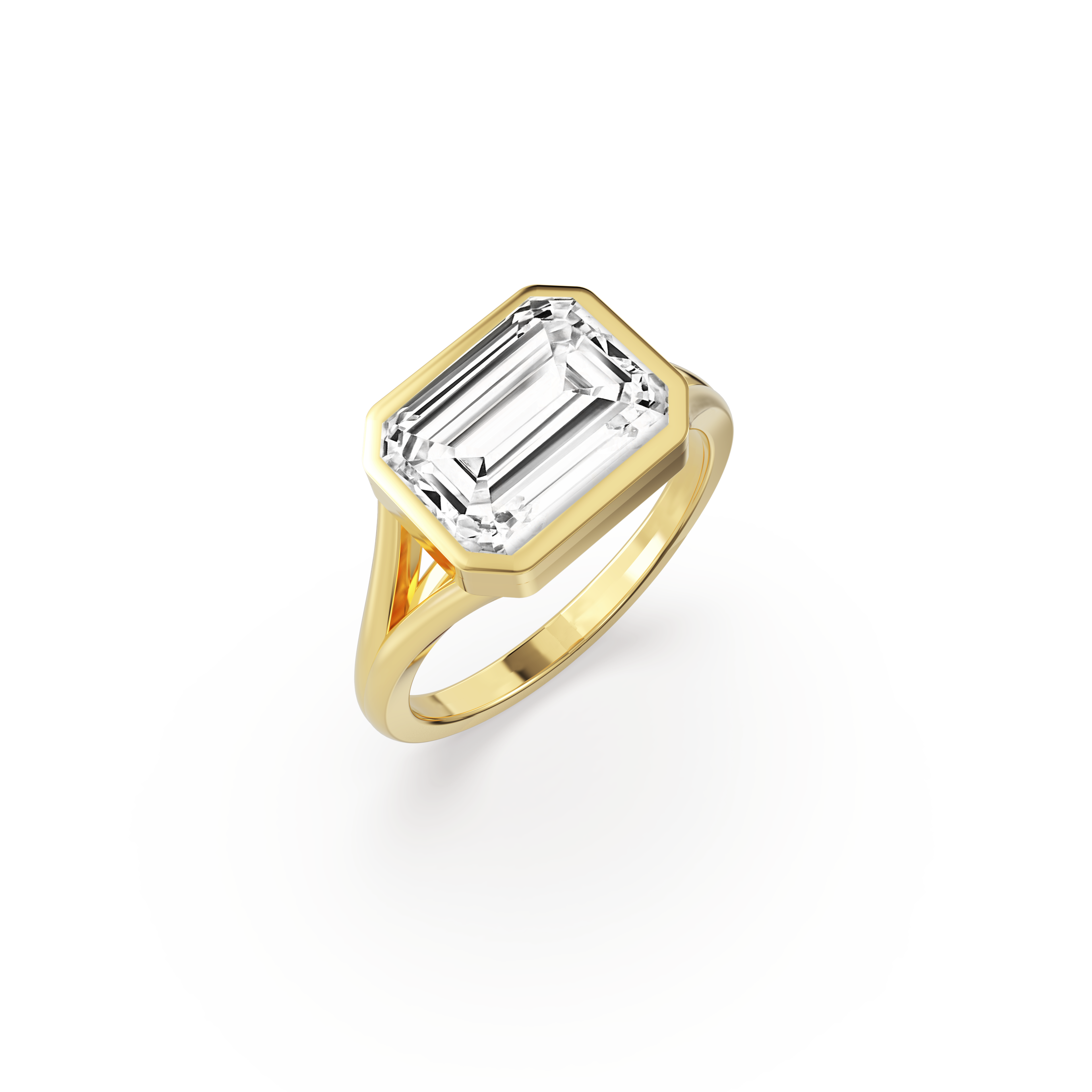 Emerald East West Full Bezel Ring