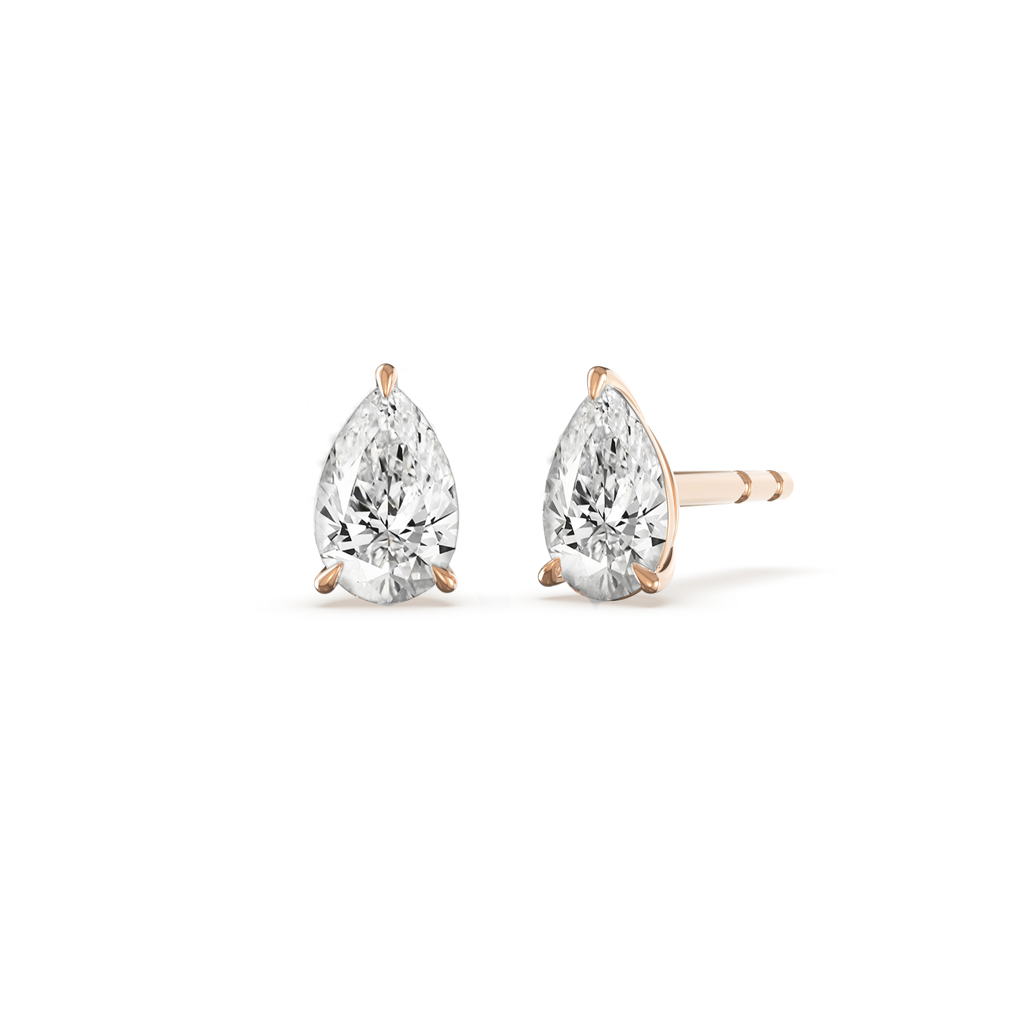 Pear Solitaire Studs