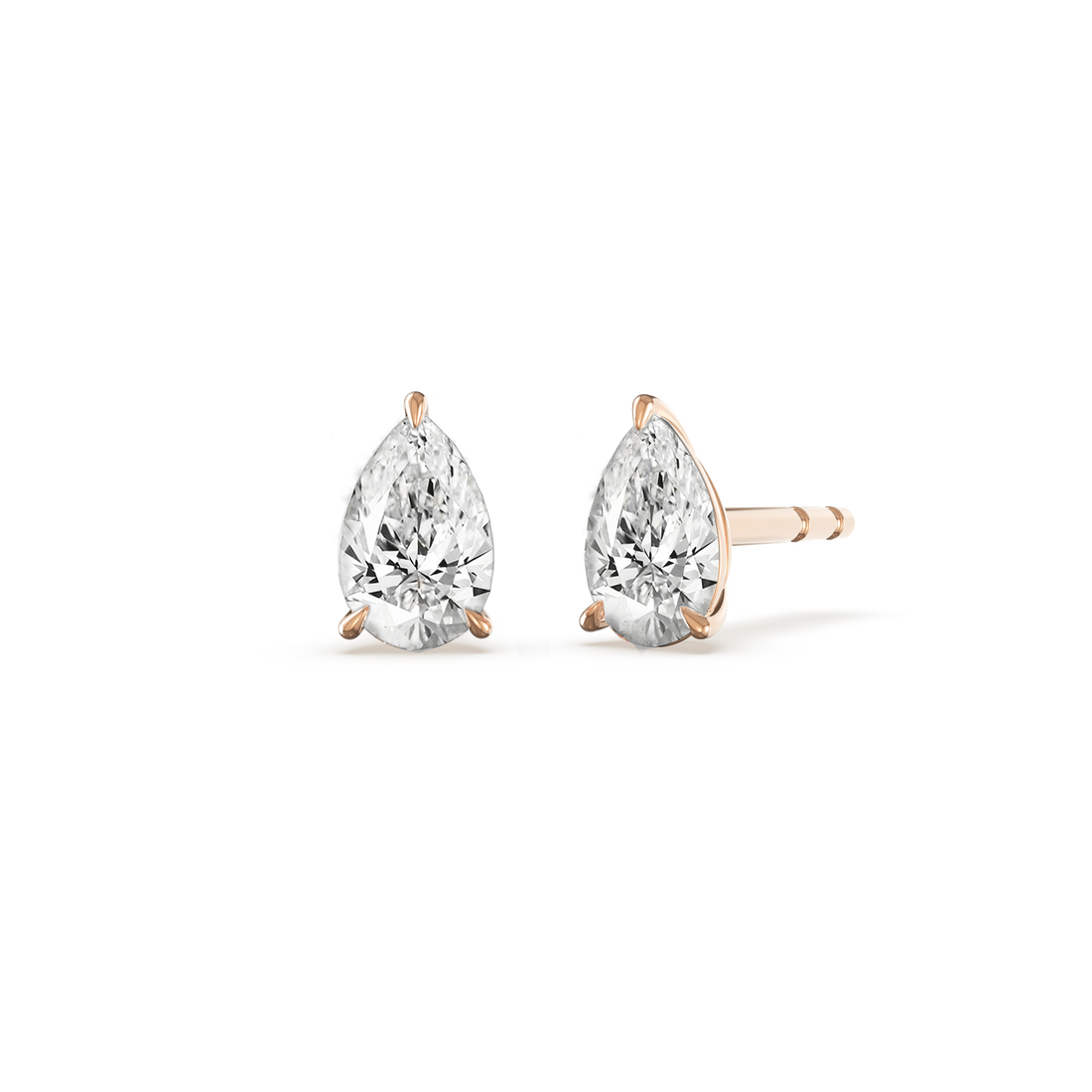 Pear Solitaire Studs