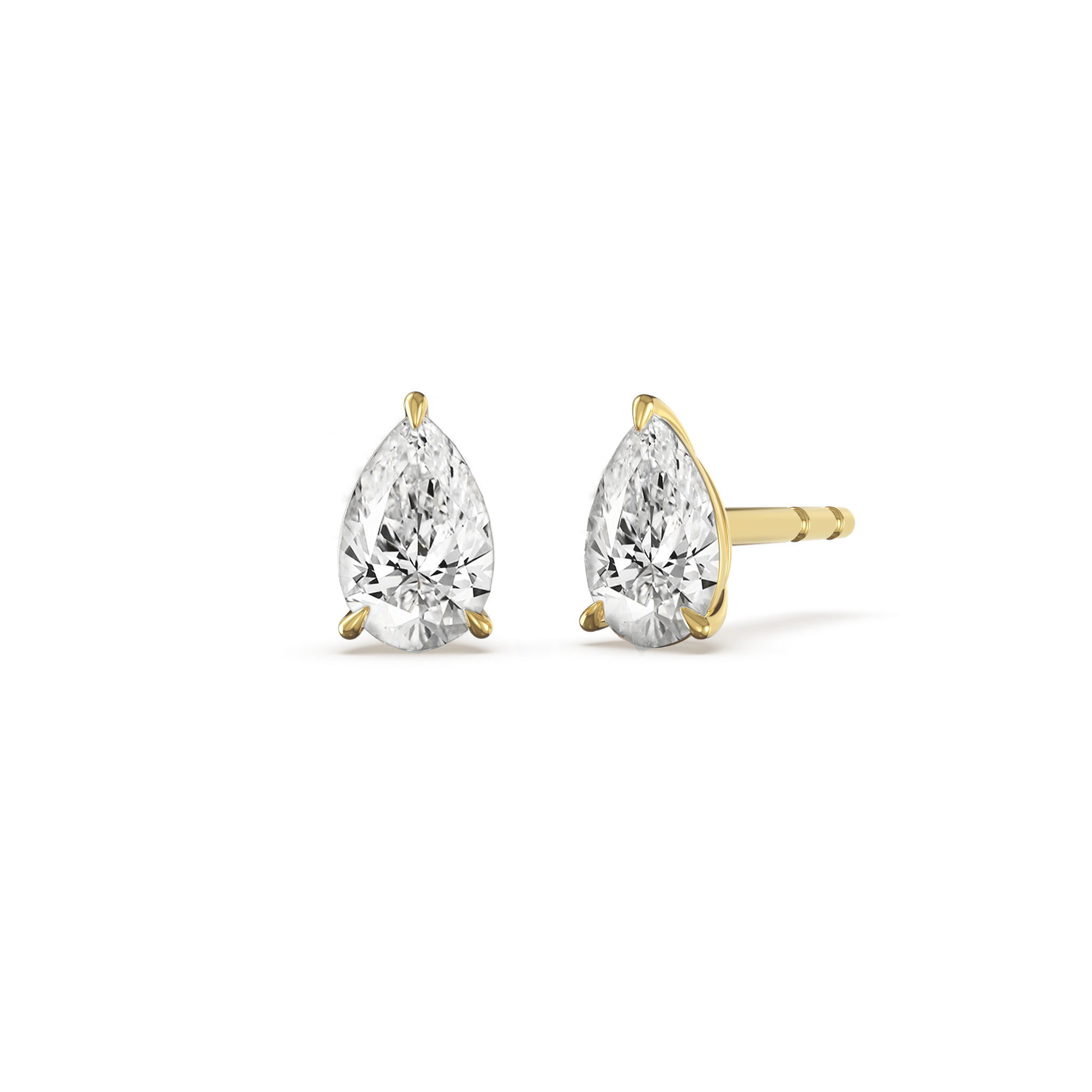 Pear Solitaire Studs