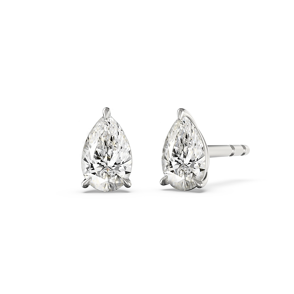 Pear Large Solitaire Studs